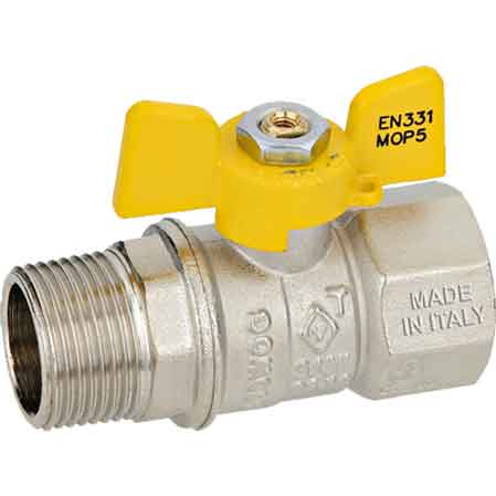 VALVOLA A SFERA PER GAS M.F. A FARFALLA 1 - TIEMME