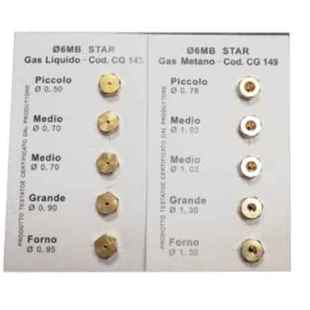 SET 5 UGELLI GAS PER CUCINA Per metano