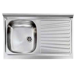 LAVELLO INOX UNA VASCA APPOGGIO 90x50 cm - Gocciolatoio Dx