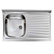 LAVELLO INOX UNA VASCA APPOGGIO 100x50 cm - Gocciolatoio Sx