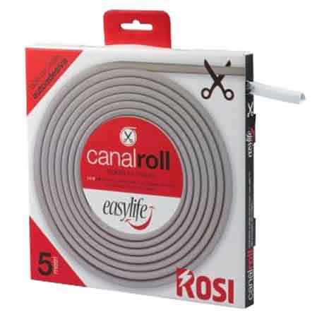 CANALINA PASSACAVI AUTOADESIVA FLESSIBILE ROSI 10x10 mm - Rotolo 5 metri - ROSI