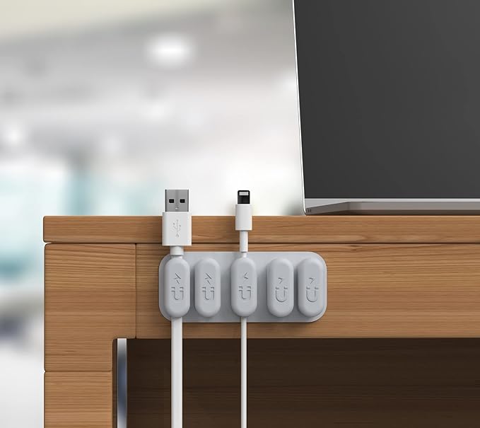 FERMACAVI MAGNETICI CON BASE 5 pezzi