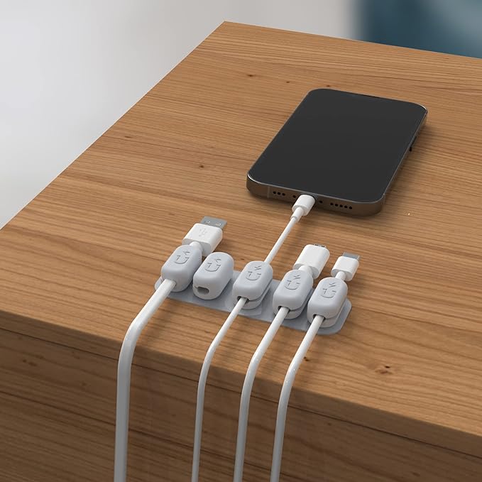 FERMACAVI MAGNETICI CON BASE 5 pezzi