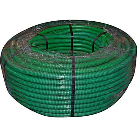 TUBO CORRUGATO CON TIRAFILO VERDE  Ø 25 - Rotolo 50 mt - 50 metrilineari