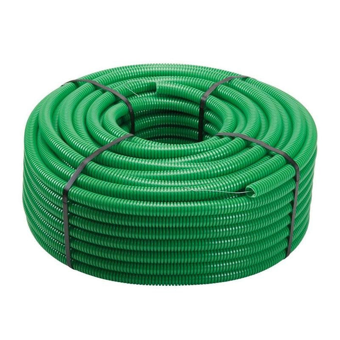 TUBO CORRUGATO CON TIRAFILO VERDE  Ø 25 - Rotolo 50 mt - 50 metrilineari