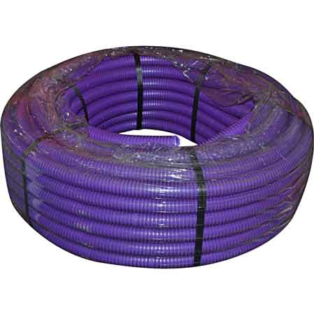 TUBO CORRUGATO CON TIRAFILO VIOLA  Ø 25 - rotolo 50 mt - 50 metrilineari