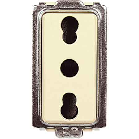 PRESA BIVALENTE 'TONDO' 10/16A 250V 2P+T - EC ELETTROCANALI