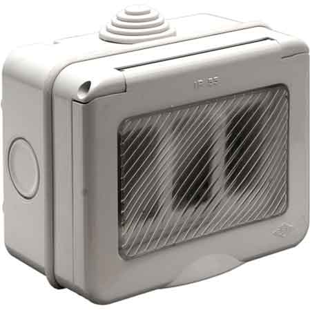 CONTENITORE DA PARETE PER APPARECCHI IP55 2 Posti - EC ELETTROCANALI