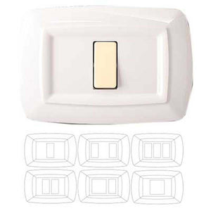 PLACCA COPRINTERRUTTORI 'TONDO' BIANCA 1 modulo - EC ELETTROCANALI