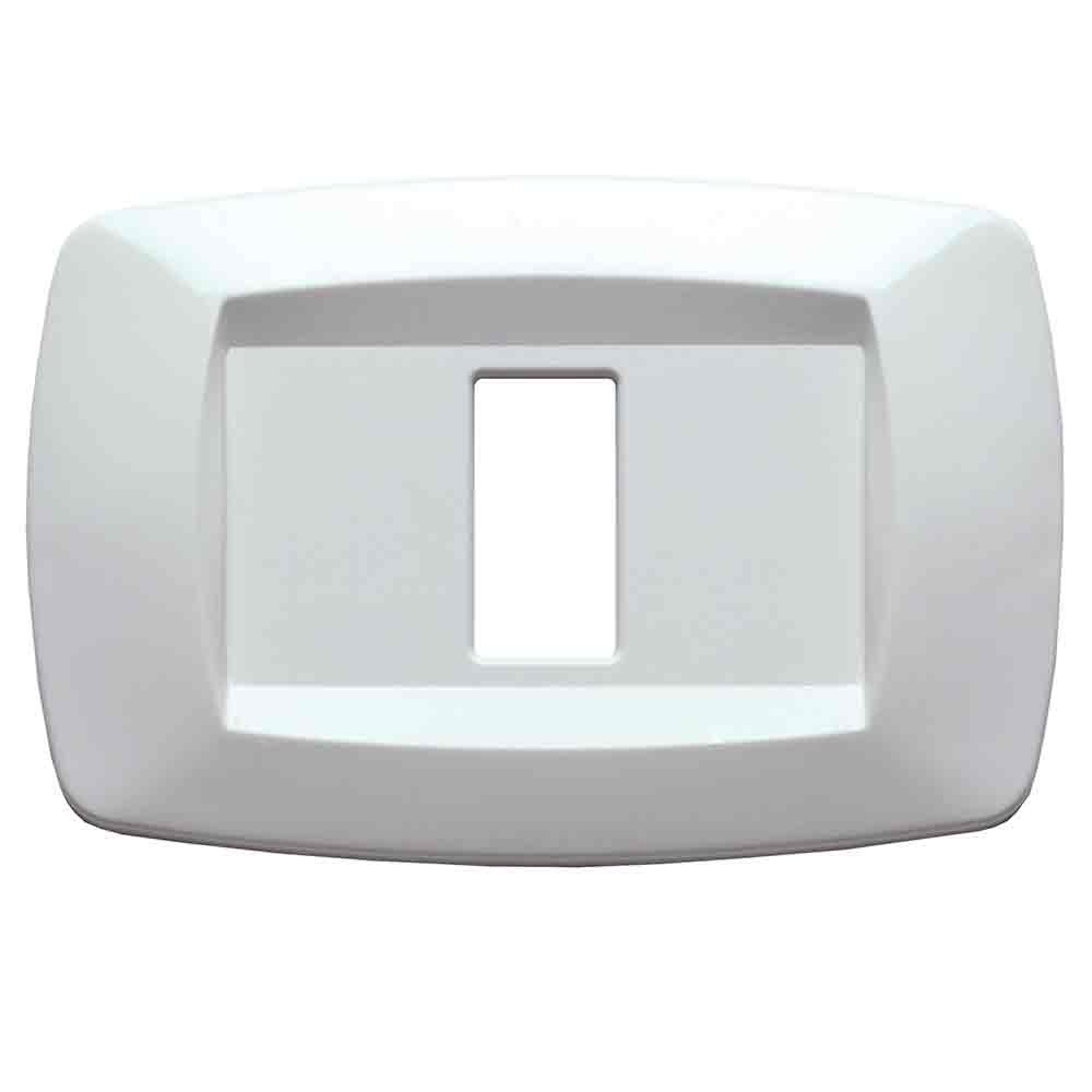 PLACCA COPRINTERRUTTORI 'TONDO' BIANCA 1 modulo - EC ELETTROCANALI