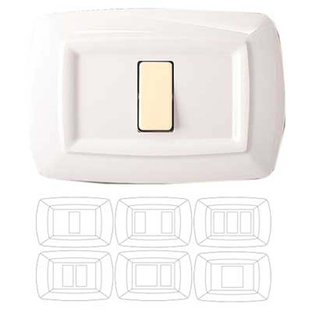 PLACCA COPRINTERRUTTORI 'TONDO' BIANCA 2 moduli - EC ELETTROCANALI