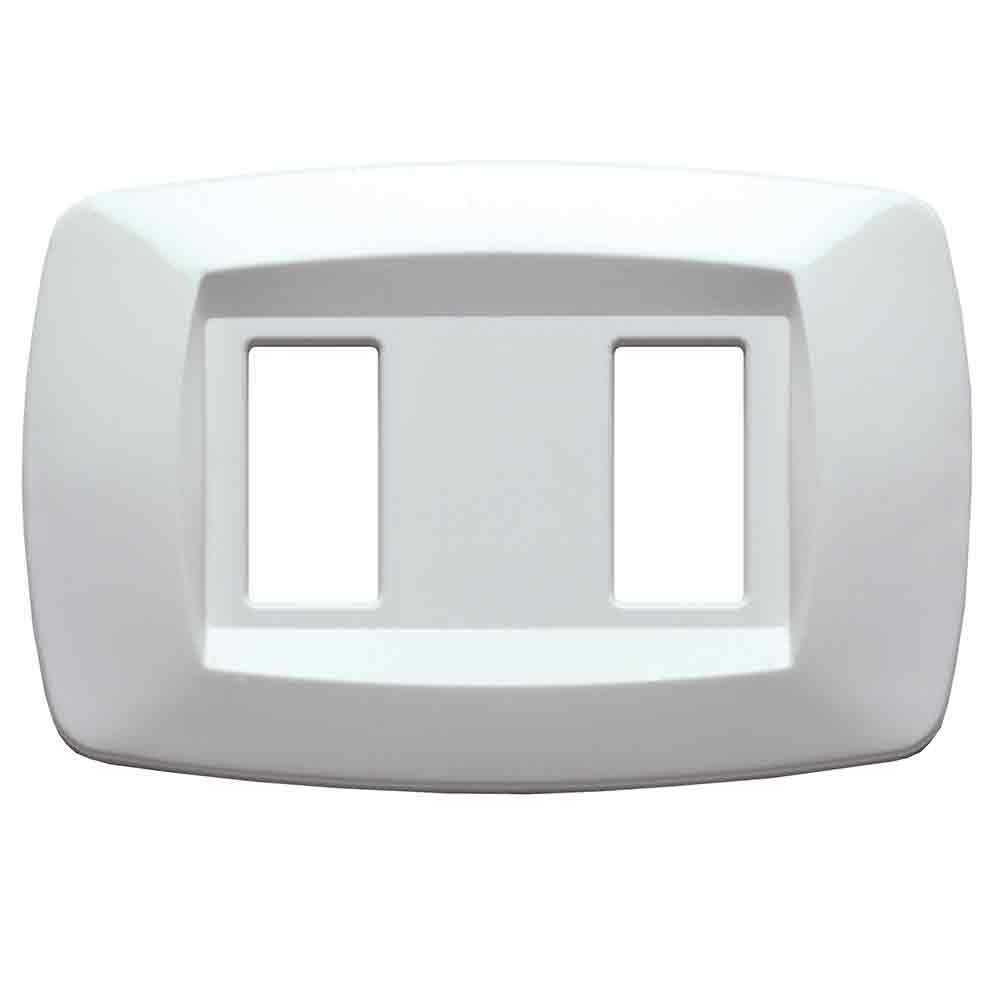 PLACCA COPRINTERRUTTORI 'TONDO' BIANCA 2 moduli - EC ELETTROCANALI