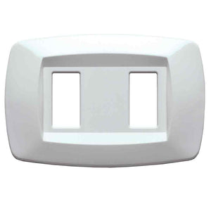 PLACCA COPRINTERRUTTORI 'TONDO' BIANCA 2 moduli - EC ELETTROCANALI