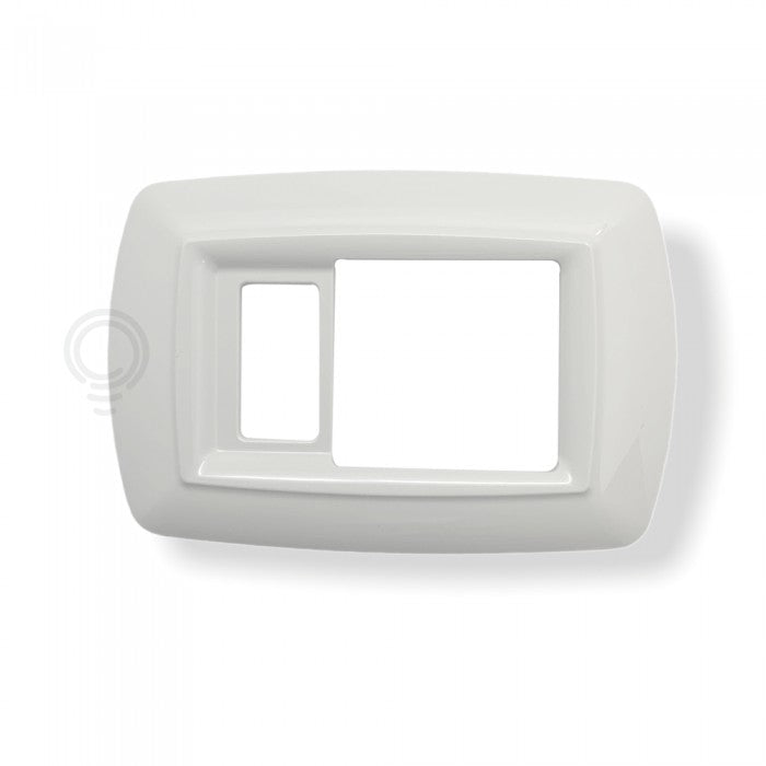PLACCA COPRINTERRUTTORI 'TONDO' BIANCA per UNEL + 1 modulo - EC ELETTROCANALI