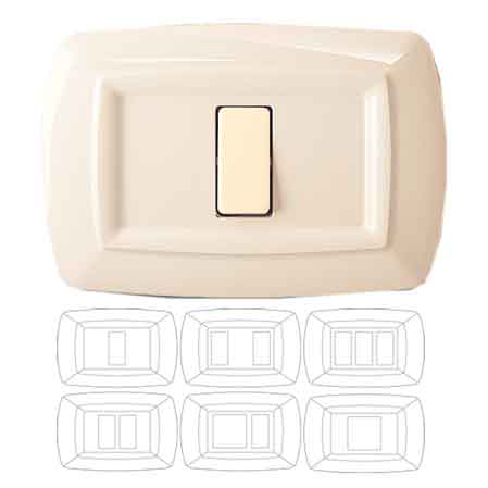 PLACCA COPRINTERRUTTORI 'TONDO' AVORIO 1 modulo - EC ELETTROCANALI