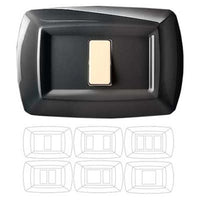 PLACCA COPRINTERRUTTORI 'TONDO' NERA 2 moduli ravvicinati - EC ELETTROCANALI