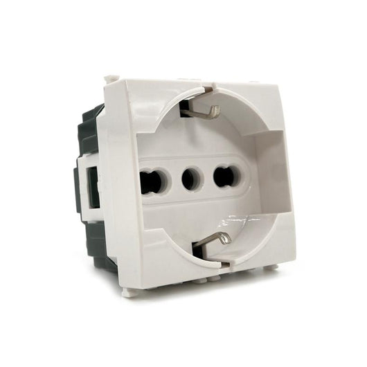 PRESA ITALIANA/TEDESCA 'EASY' 10/16A 250V 2P+T - Bianco - EC ELETTROCANALI
