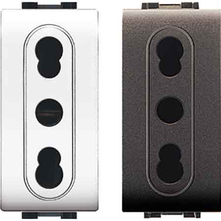 PRESA BIVALENTE 'MYLIFE' 10/16A 250V 2P+T - Grigio - EC ELETTROCANALI