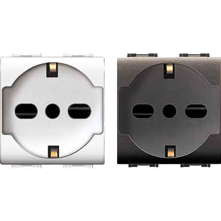 PRESA ITALIANA/TEDESCA 'MYLIFE' 10/16A 250V 2P+T - Bianco - EC ELETTROCANALI