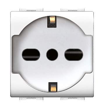PRESA ITALIANA/TEDESCA 'MYLIFE' 10/16A 250V 2P+T - Bianco - EC ELETTROCANALI