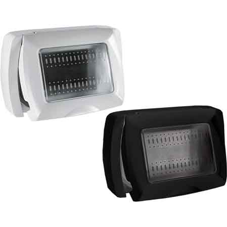 PLACCA AUTOPORTANTE C/PORTELLO 'MYLIFE' 3 Moduli - Nera - EC ELETTROCANALI