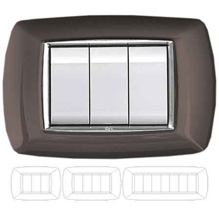 PLACCA COPRINTERRUTTORE IN ALLUMINIO NOTTE 'MYLIFE' 4 moduli - EC ELETTROCANALI