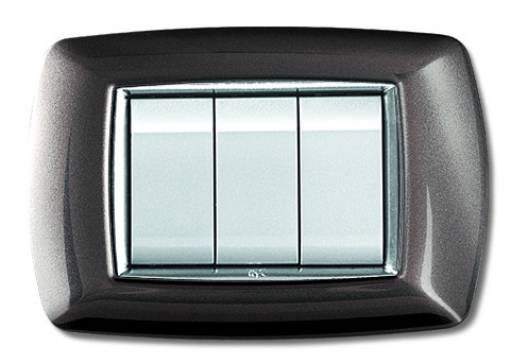 PLACCA COPRINTERRUTTORE IN ALLUMINIO NOTTE 'MYLIFE' 4 moduli - EC ELETTROCANALI