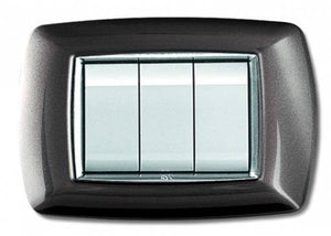 PLACCA COPRINTERRUTTORE IN ALLUMINIO NOTTE 'MYLIFE' 4 moduli - EC ELETTROCANALI