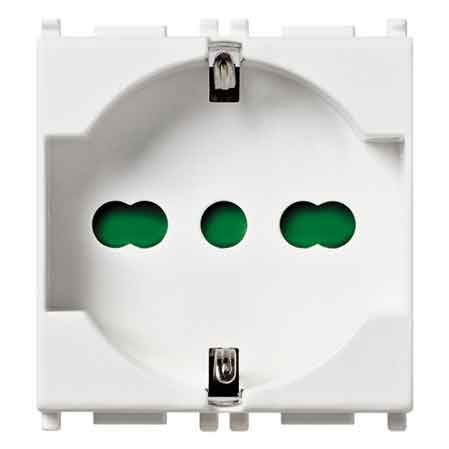 PRESA ITALIANA/TEDESCA 'PLANA' VIMAR 10/16A 250V 2P+T - Col. Bianco - VIMAR