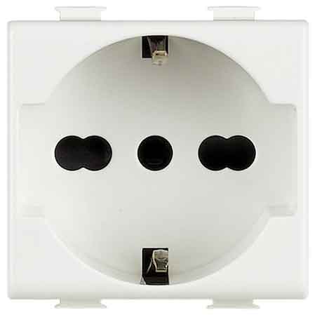 PRESA ITALIANA/TEDESCA 'MATIX' BTICINO 10/16A 250V 2P+T - Bianco - BTICINO