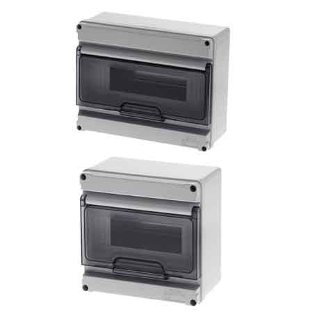 CENTRALINO DA PARETE C/PORTELLO IP65 8 Mod. 175x175x85 mm - Grigio