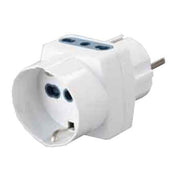 ADATTATORE TRIPLO BIVALENTE PRESA SCHUKO IDEAL STAR Spina schuko - 1 Presa schuko+2 Prese 10/16A - IDEAL STAR