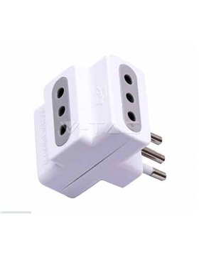 ADATTATORE TRIPLO 10A 2P+T - presa 10A 2P+T - ELECTRALINE