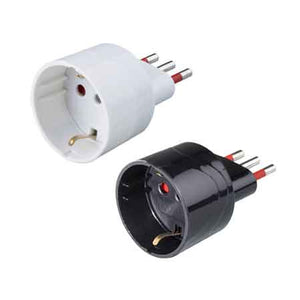 ADATTATORE SEMPLICE SCHUKO 10A ROSI 2P+T - prese 10 2P+T, Col. Nero - ROSI