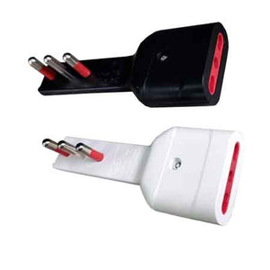 ADATTATORE ULTRAPIATTO 16A ROSI 2P+T - presa 10/16A 2P+T, Col. Nero - ROSI