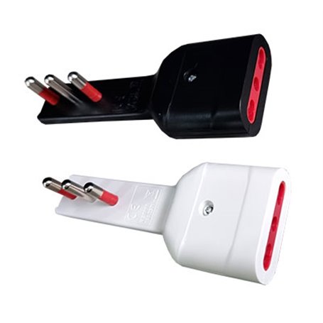 ADATTATORE ULTRAPIATTO 16A ROSI 2P+T - presa 10/16A 2P+T, Col. Nero - ROSI