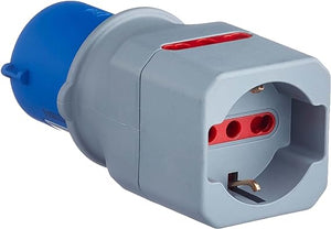 ADATTATORE INDUSTRIALE 220V Spina 2P+T16A-P.Schuko+2 10/16A