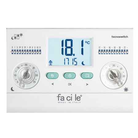 CRONOTERMOSTATO ELETTRONICO GIORNALIERO 'FACILE' Regolazione +5  °C-35  °C - TECNO SWITCH
