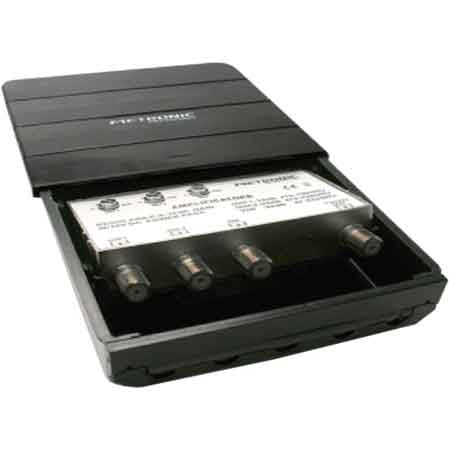 AMPLIFICATORE LTE DA ESTERNO 3 IN (UHF-UHF-VHF) - 2 OUT TV (1=12V)