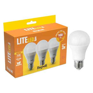 LAMPADA A LED MOD. 'GOCCIA' LITELED BEGHELLI 13W - E27 - 1339Lm - 3000K - Confezione 3 pezzi - BEGHELLI