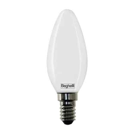 LAMPADA A LED MOD. 'OLIVA' TUTTOVETRO BEGHELLI 6W - E14 - 470Lm - 3000K - BEGHELLI
