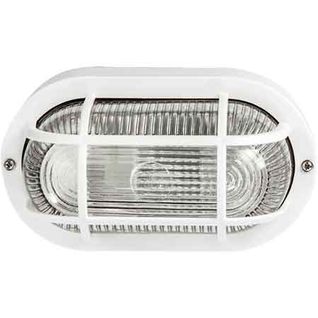 PLAFONIERA OVALE 'EFESTO' CON GRIGLIA Colore Bianco