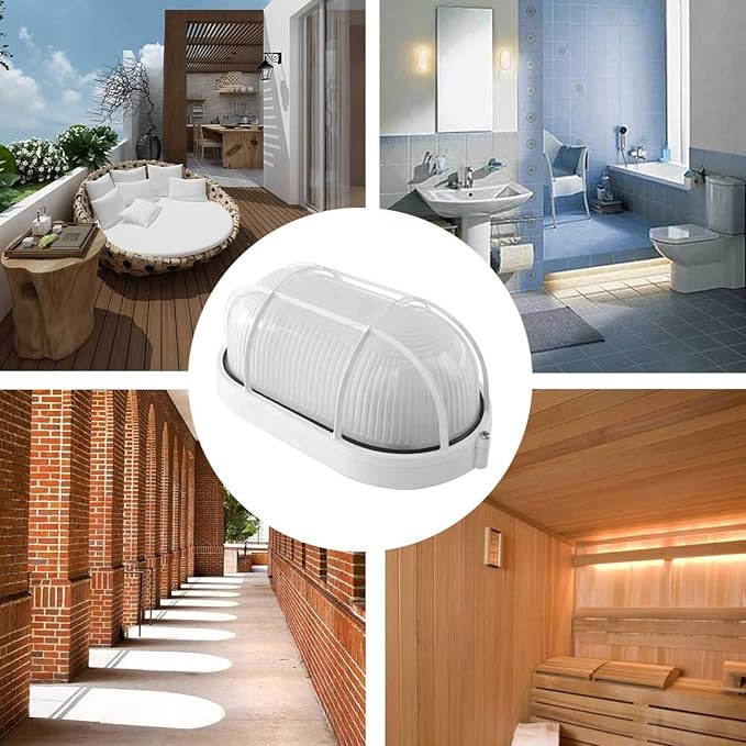 PLAFONIERA OVALE 'EFESTO' CON GRIGLIA Colore Bianco