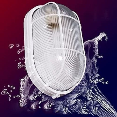 PLAFONIERA OVALE 'EFESTO' CON GRIGLIA Colore Bianco