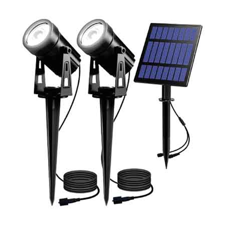 DOPPIO FARETTO SOLARE A LED IDEAL STAR 2x3 Watt - Colore nero - IDEAL STAR