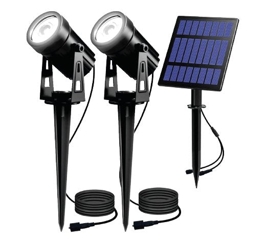 DOPPIO FARETTO SOLARE A LED IDEAL STAR 2x3 Watt - Colore nero - IDEAL STAR