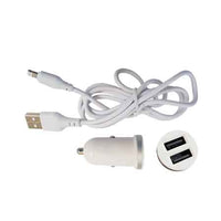 CARICATORE USB DA AUTO CON CAVO DI RICARICA 2,1A - 2 USB- 100 cm - Attacco Micro USB