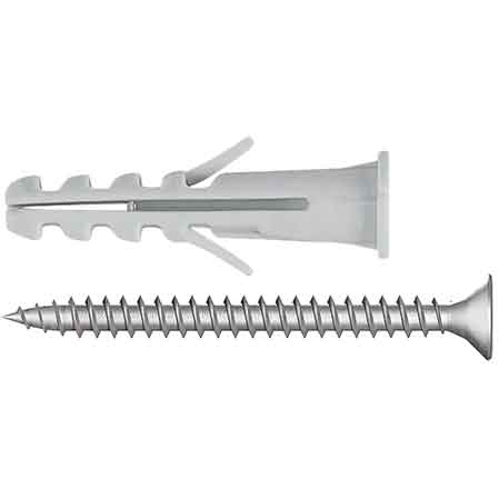 TASSELLO CON VITE E BORDO 'AX05' Ø 8x40 mm - vite 5x50 mm - 50 pezzi- TECFI