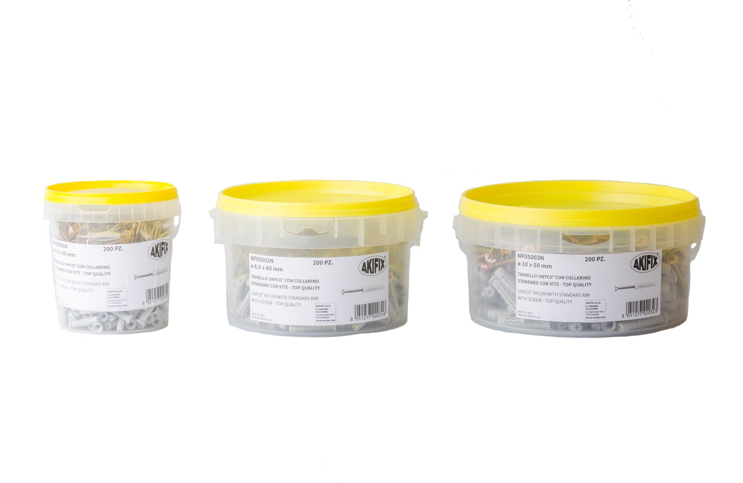 TASSELLO UNYCO CON COLLARINO STANDARD  Ø 8x40 mm - 200 pezzi- AKIFIX