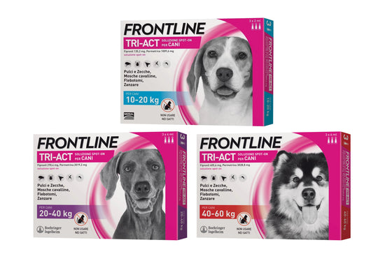ANTIPARASSITARIO 'TRI-ACT' FRONTLINE cani 5/10 kg - 6 pipette - FRONTLINE